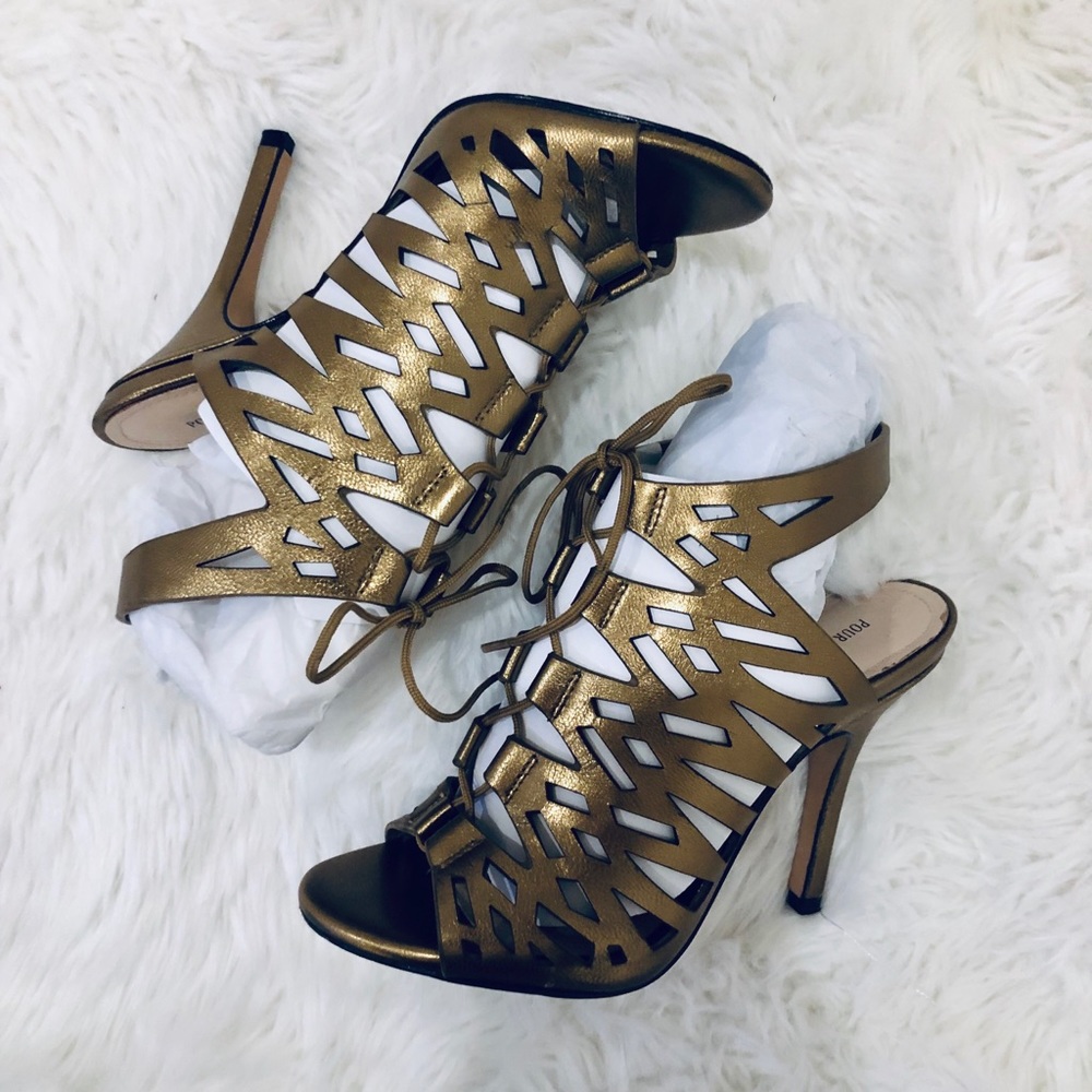 Pour La Victoire Metallic Laser Cut Sandal